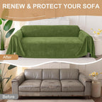 Smiry Couch Cover for Dogs, Chenille Sofa Covers for 3 Cushion Couch