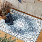 SERISSA Boho Rugs for Entryway, 2x3 Blue Entryway Rug Non-Slip Washable Small - Image 7
