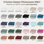 California Design Den 2-Pack Pillow Cases Standard Size, 100% Cotton Sateen