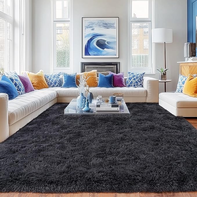 Rugs for Living Room 8x10, Soft Shaggy Modern Shag Area Rug for Bedroom - Image 2