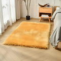 duduta Yellow Faux Sheepskin Fur Rug 3x5 ft, Fluffy Shag Bedroom Dorm Nursery by duduta