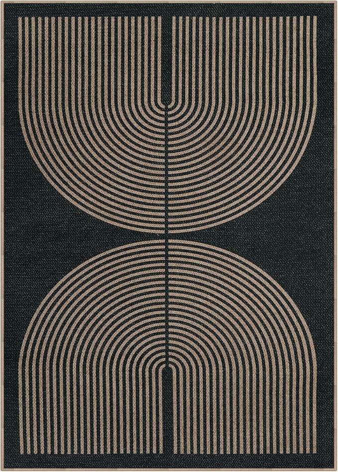 Lahome Modern Rainbow Easy Jute Carpet, Washable 5x7 Area Rugs - Image 7