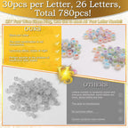 TMKEFFC DIY Wine Glass Charms Kit, 60 Sets Drink Markers with Letter Beads