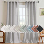 H.VERSAILTEX Nickel Grommet Natural Linen Semi Sheer Blended Airy Curtains by HVERSAILTEX