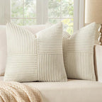 MIULEE Beige Decorative Euro Sham Pillow Covers 24x24 Inch by MIULEE