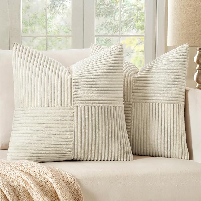 MIULEE Beige Decorative Throw Pillow Covers 18x18 Inch by MIULEE