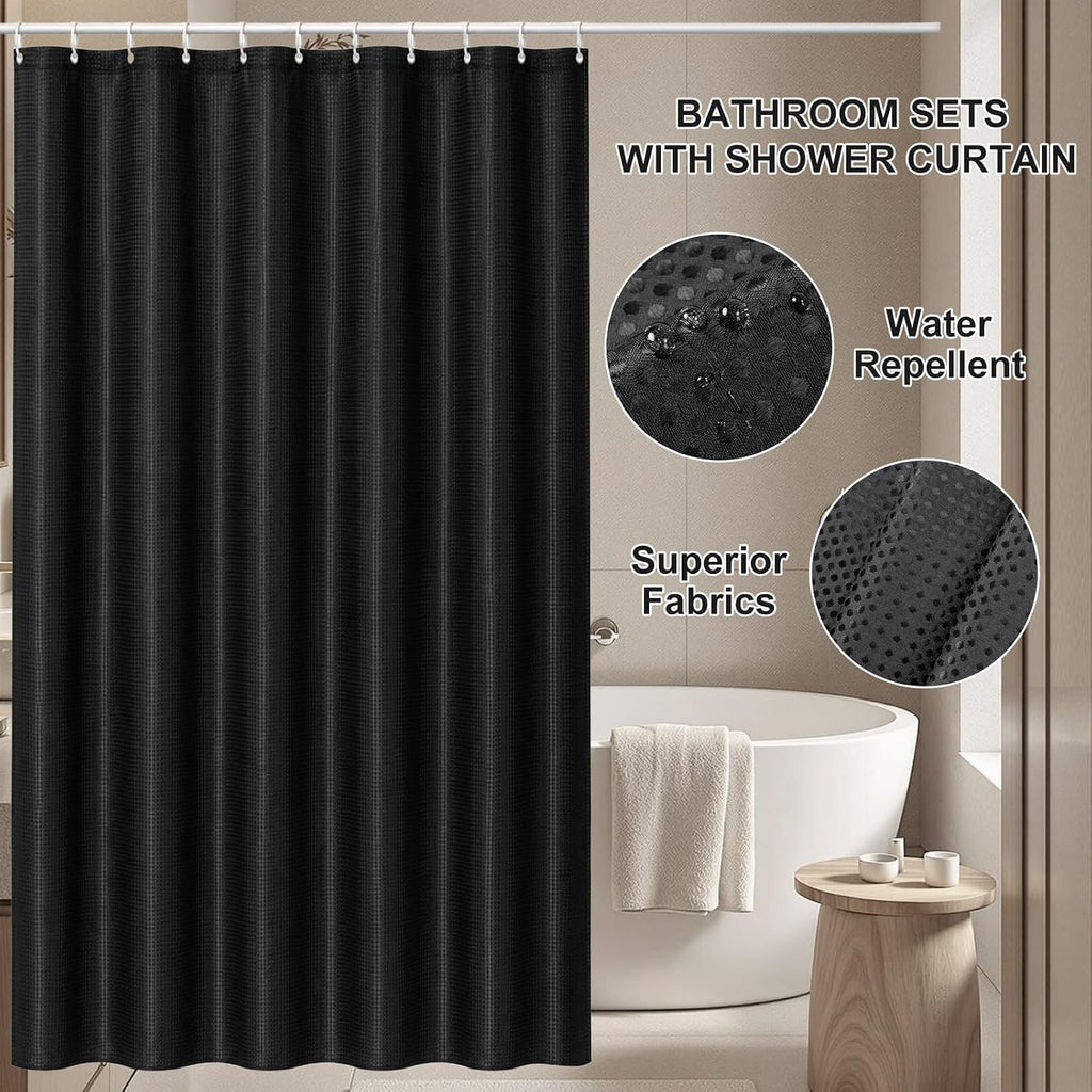 19PCS Bathroom Accessories Set, Black and Gold Bathroom Set for Modern Home