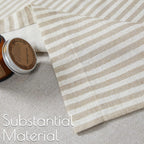 jinchan Stripe Linen Kitchen Valance Curtain, 50x16, 1 Panel, Taupe