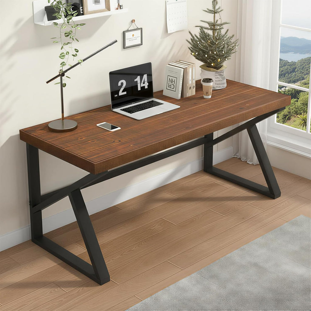IBF Solid Wood Computer Office Desk Small Writing Desks for Home 47 Inch