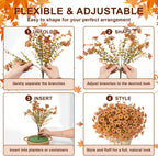 Artificial Fall Flowers for Outdoors, 24 PCS UV Resistant Faux Daisy Mums