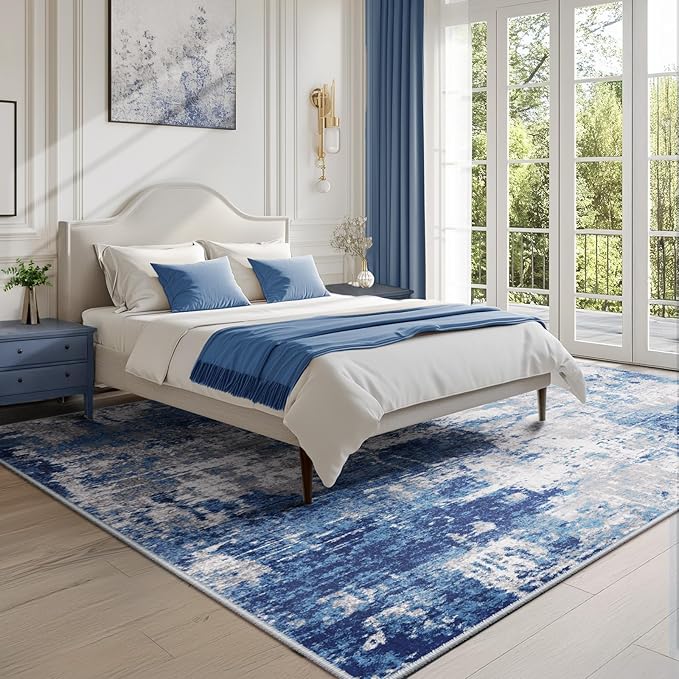 Washable Area Rugs 8'x10' Non-Slip Modern Abstract Soft - Image 3