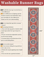 SERISSA Runner Rug for Hallways, Extra Long Boho Rug Ultra Soft Vintage Rust - Image 6