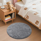OLANLY Light Grey Round Rugs for Bedroom - Image 3