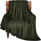BEDELITE Fleece Blanket Olive Green Throw Blankets by BEDELITE