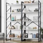 Shintenchi 2 Pieces 5 Tiers Bookshelf, Classically Tall Bookcase Shelf