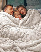 Utopia Bedding Linen Checkered Fleece Throw Blanket - Image 7