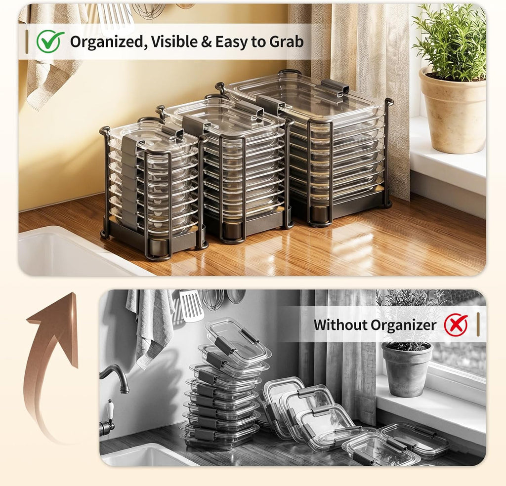 Metal Lid Organizer for Rubbermaid Brilliance, Kitchen 3-Pack 2