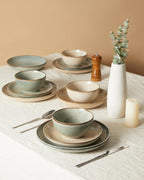 Ceramic Dinnerware Sets for 6, 18pcs Plates and Bowls Sets Dish Set