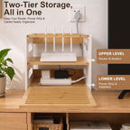 WiFi Router Box Hider with Cable Management, Bamboo, White