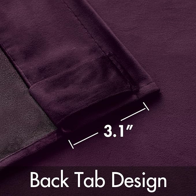 MIULEE Dark Purple Velvet Curtains 90 inches - Image 3
