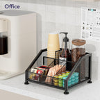 Coffee Bar Organizer for Countertop – Space-Saving Kcup Organizer with Tiered Shelves, Coffee Station for Pods, Sugar, Syrup, Cups, Stirrers, Condiment Organizer Storage