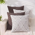 HPUK Decorative Throw Pillow Covers Set of 4 Dark Gray Geometric Design Linen by HPUK