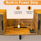 65" Fluted TV Stand with RGB LED Light & Outlet for TV up to 75"