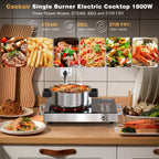Single Burner Electric Cooktop Countertop Burner 110V 1800W