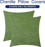 CaliTime Throw Pillow Covers Decorative 22 X 22 Inches Pack of 2 Cozy Chenille - Image 6