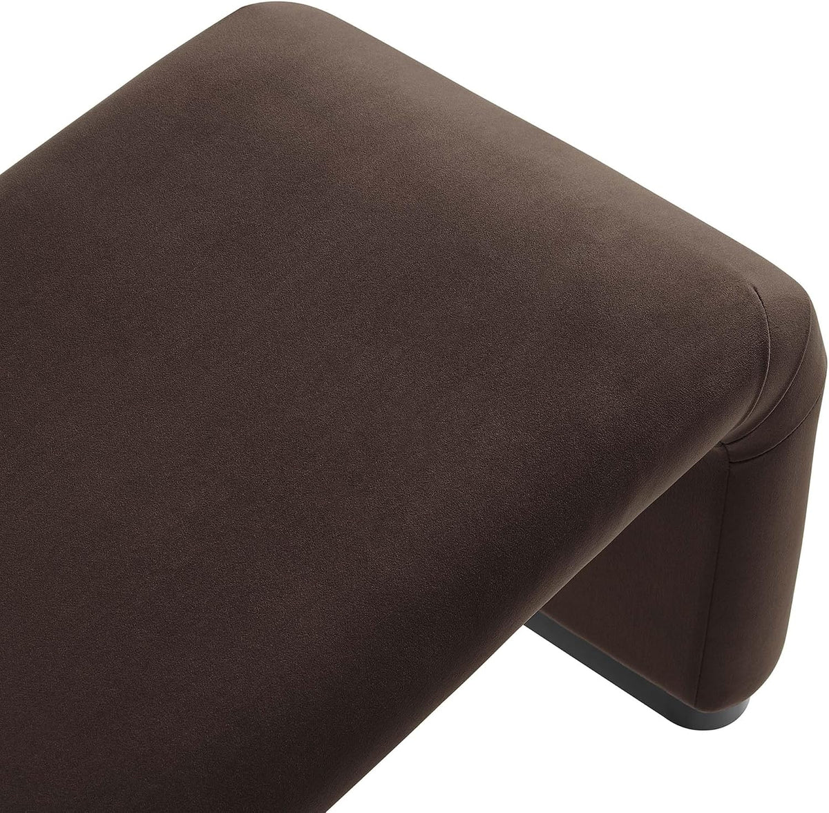 Modway EEI-6734-BLK-CHB Koda Performance Velvet Waterfall Long Bench, Black Chocolate Brown
