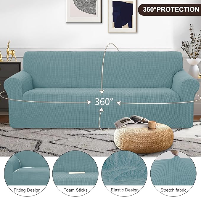 U-NICE HOME 4 Seater Stretch Couch Cover Sofa Cover Washable Sofa Slipcover - Image 3