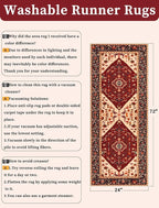 SERISSA Boho Washable Runner Rug, 2x6 Rug Runner Non-Slip Vintage Red Black - Image 6