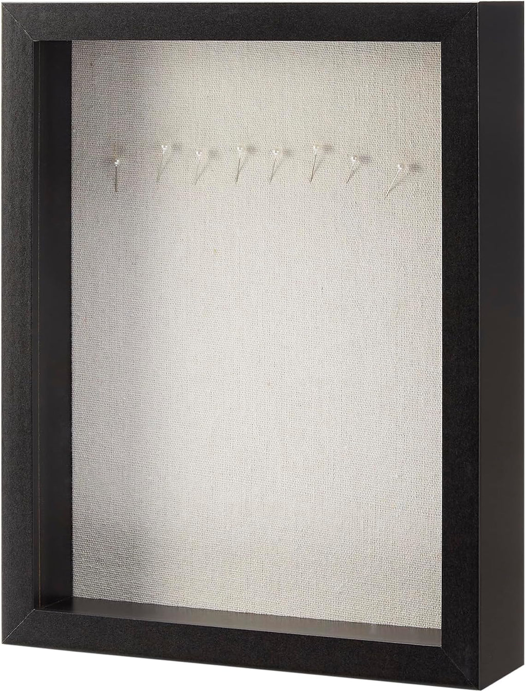 Amazon Basics 8.5" x 11" Shadow Box Wood Rectangular Frame for Display Photos, Memorabilia, Black