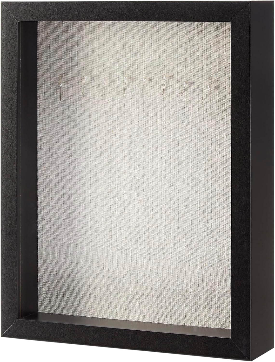 Amazon Basics 8.5" x 11" Shadow Box Wood Rectangular Frame for Display Photos, Memorabilia, Black