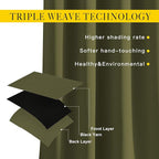 NICETOWN Blackout Olive Green Curtains 63 inches Long, Functional Blackout - Image 5