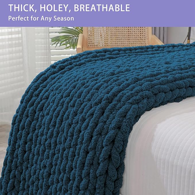 Bigacogo Chunky Knit Throw Blanket - Image 4