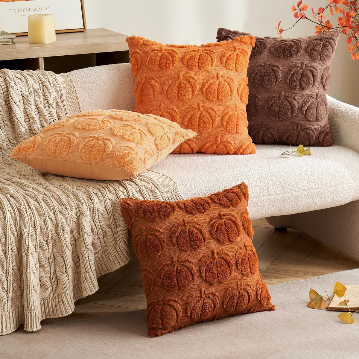 MIULEE Fall Pillow Covers Pumpkin Fall Decor 18x18 Autumn Glaze