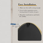 Sweetcrispy 24 Inch Round Wall Mirror, Bathroom Mirror for Over Sink