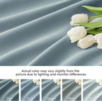 MIULEE Slate Blue Back Tab Blackout Curtains 84 Inch Length 2 Panels Set - Image 8