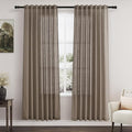 Nanspring Dark Taupe Linen Curtains 80 Inches Length by Nanspring