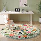 Rugcomf Round Rug 6ft Washable Circle Rug Non Slip Low Pile Boho Floral Small - Image 5