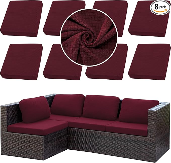 Outdoor Cushion Covers Set, Replacement by SUKAIKEQA