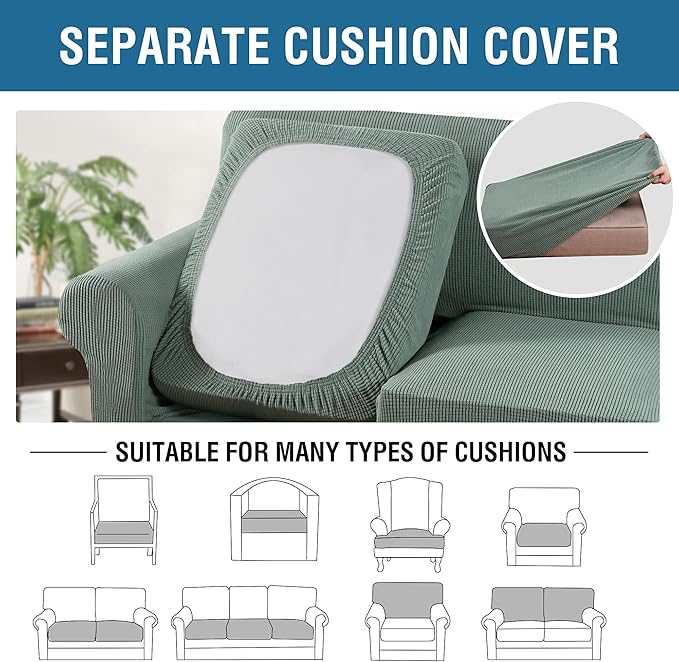 H.VERSAILTEX 4 Piece Stretch Sofa Covers - Image 5