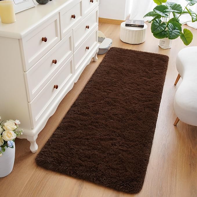 Amearea Shag Fluffy Runner Rug for Bedroom Girls Living Room, 2x6 Feet Extra - Image 6