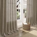 Mocha Linen Curtains 90 Inch Length 2 Panels Set - Image 6