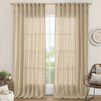 LAMIT 84 Inch Long Linen Curtains by LAMIT