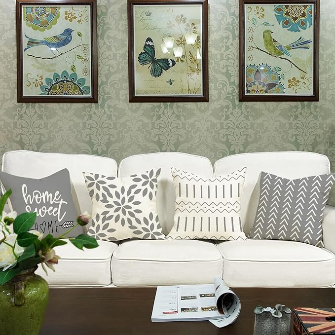 YCOLL Pillow Covers 18x18 Set of 4，Modern Sofa Throw Pillow Cover, Decorative - Image 5