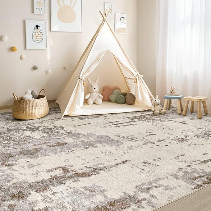 UERMEI Area Rug Living Room Rugs-Washable Neutral Modern Abstract Soft Thin - Image 6