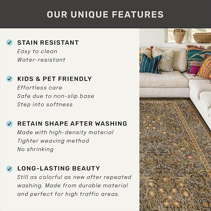 Brown Washable Entry Rug - Image 7