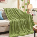inhand Sage Green Fleece Twin Blanket, Super Soft Flannel Cozy Blankets by inhand